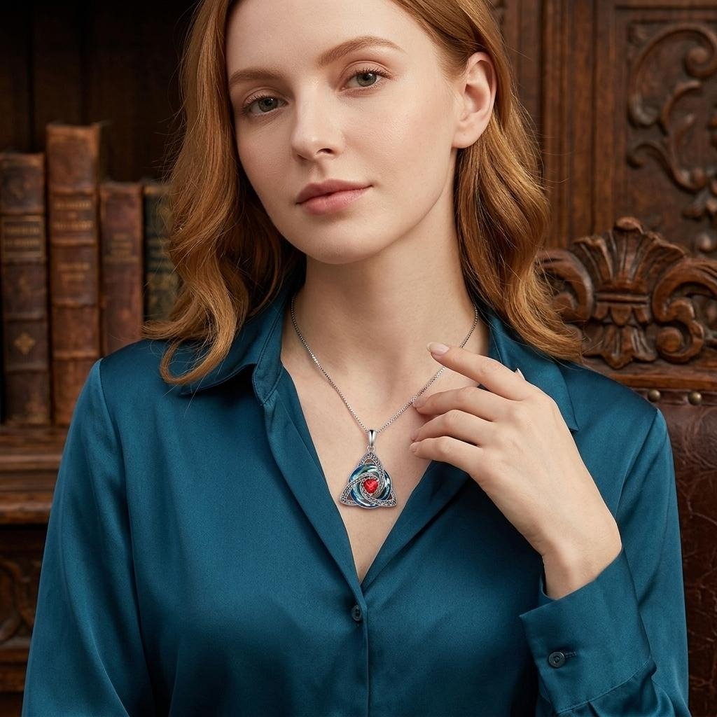✨Ketting met Keltische Drievuldigheidsknoop en geboortesteen – Een betekenisvol symbool van liefde en verbondenheid ❤️