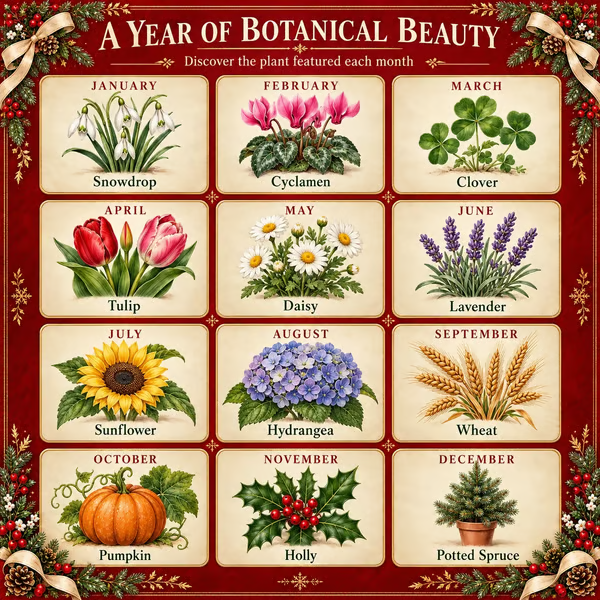 🎄🌱 Kersteditie (limited edition) – Milieuvriendelijke, plantbare "Timeless" zaadkalender 2027 🌸🌿