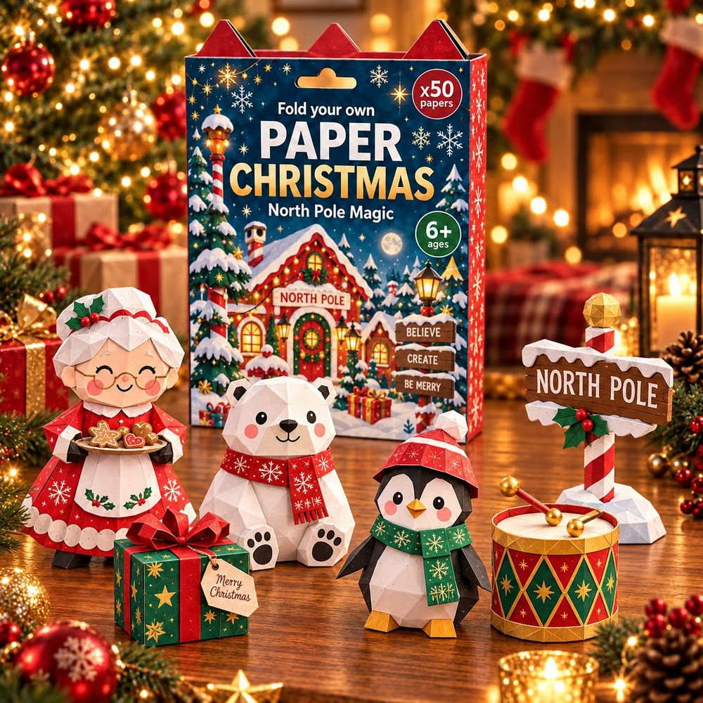 🎄DIY Kerstknutselpakket van papier – 250 vellen, 5 feestelijke thema's🌟