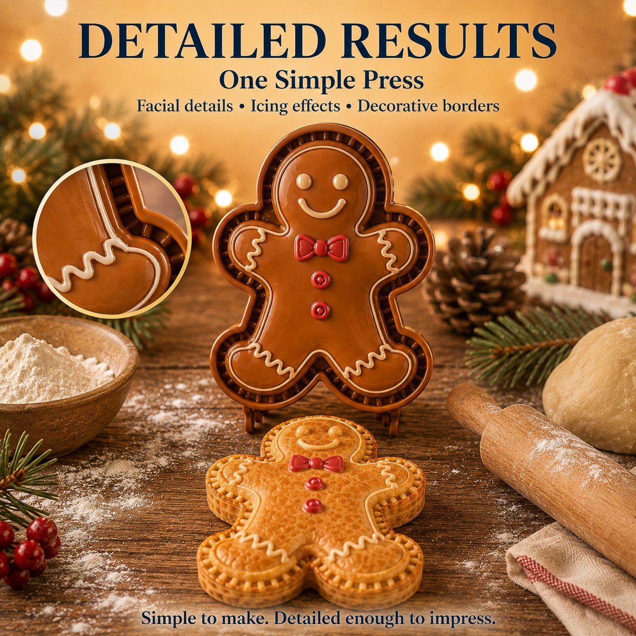 🎄 Mini-taartjesmaker met kerstfiguurtjes – Handvormige taartvorm en -pers voor de feestdagen