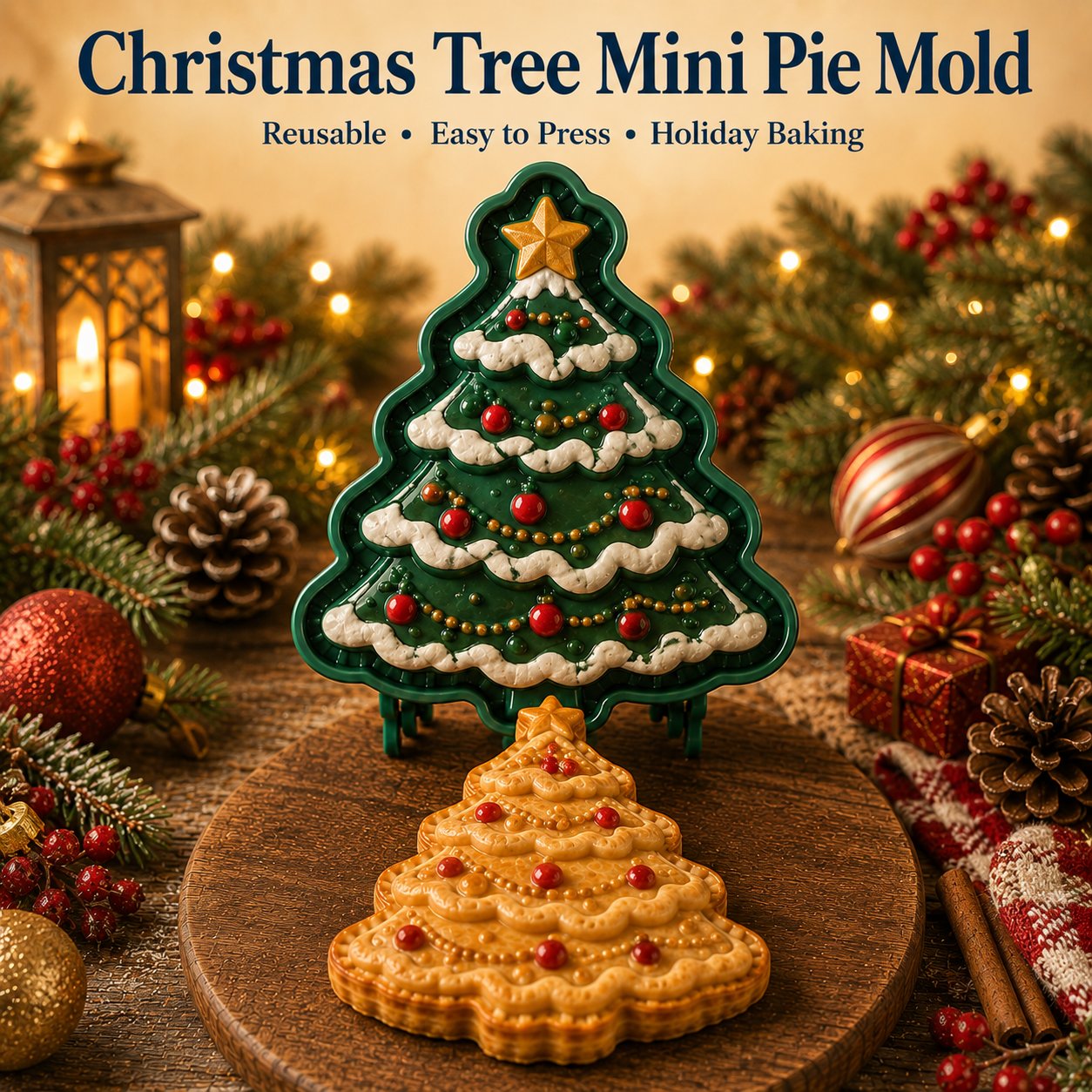 🎄 Mini-taartjesmaker met kerstfiguurtjes – Handvormige taartvorm en -pers voor de feestdagen