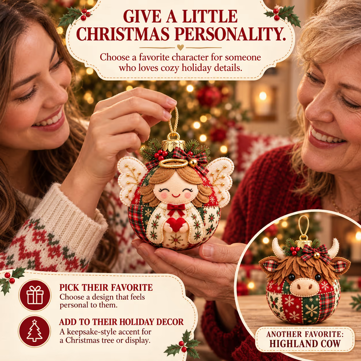 🎄Beginnersvriendelijke, gezellige patchwork kerstornamentencollectie | 8 feestelijke figuren voor bomen, kransen en kerstcadeaus ✨