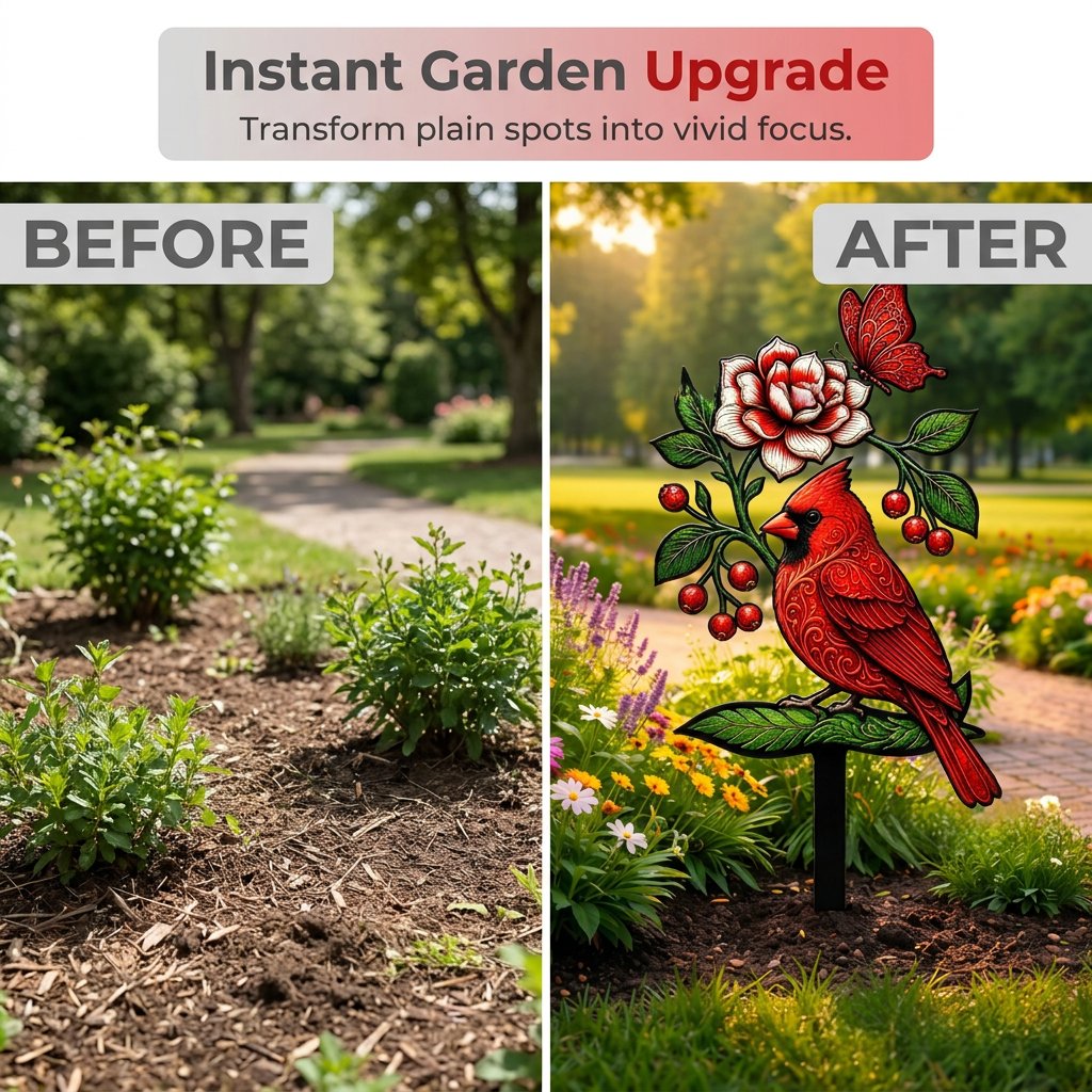 🐦Tuinpaal met kardinaalmotief💥