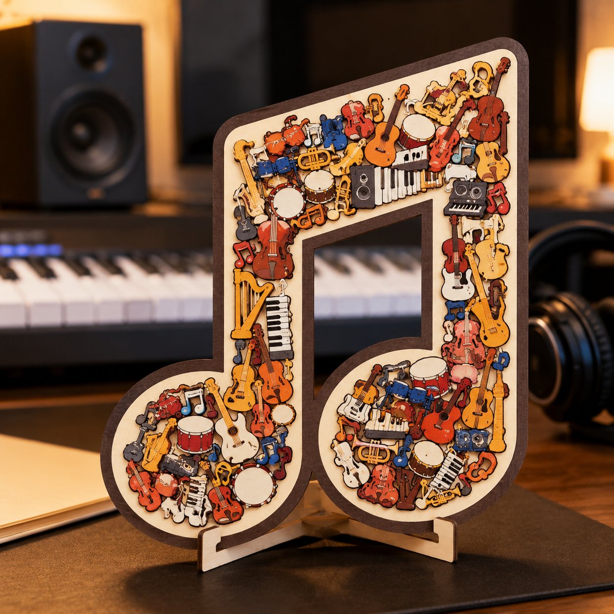 🔥🎶Puzzelornament in de vorm van een muziekinstrument