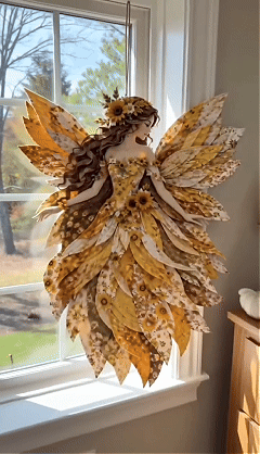 🧚‍♀️🌸 Premium DIY-pakket 'Feeënpatchwork' | Hoogwaardige gelaagde stof met bloemenvleugels – DIY handgemaakte fantasievolle wanddecoratie ✨