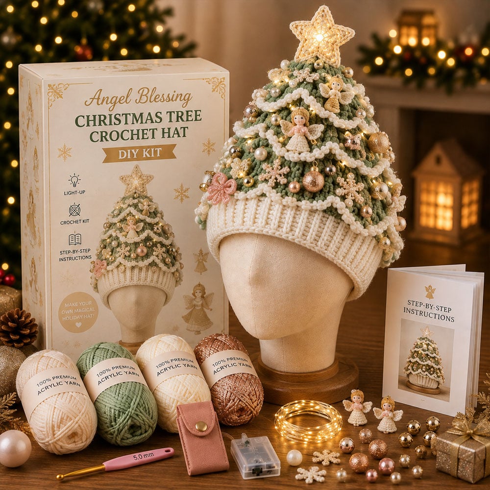 🎄 Beginnersvriendelijke DIY-set voor een kerstboommuts met verlichting