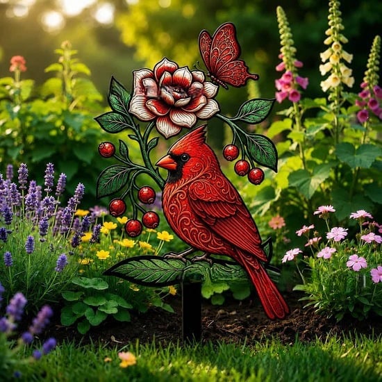 🐦Tuinpaal met kardinaalmotief💥