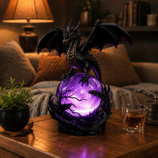 🔮Gotische draak LED-kristallenbollamp voor een donkere, stijlvolle inrichting
