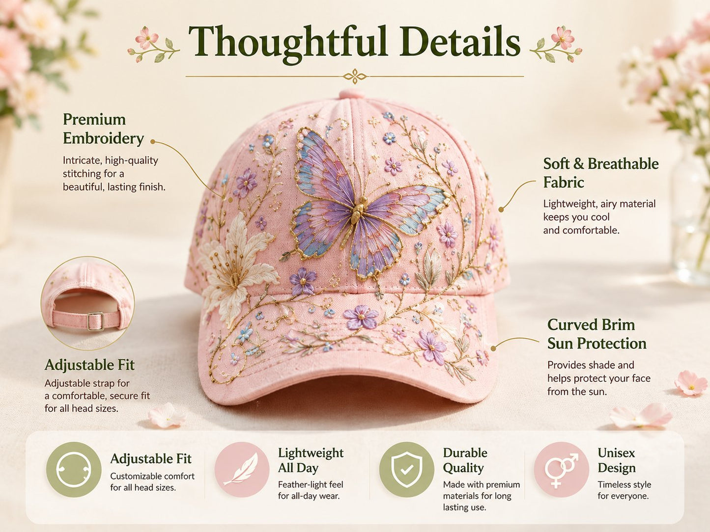 🔥 Laatste dag – 50% korting 🌸🌿 Garden Morning Cap
