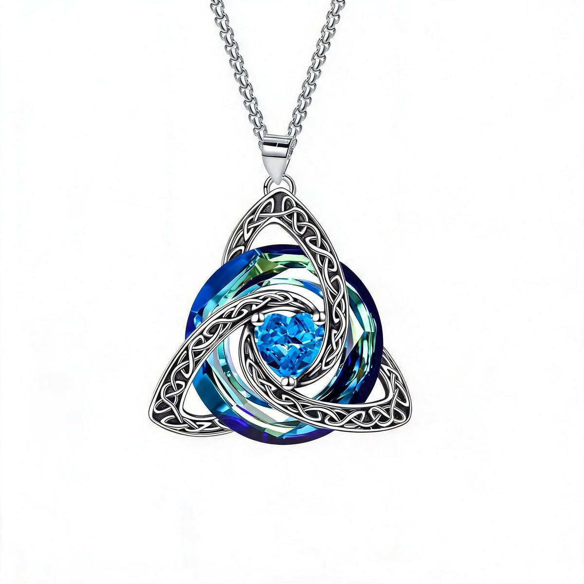 ✨Ketting met Keltische Drievuldigheidsknoop en geboortesteen – Een betekenisvol symbool van liefde en verbondenheid ❤️