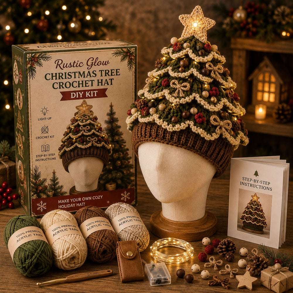 🎄 Beginnersvriendelijke DIY-set voor een kerstboommuts met verlichting