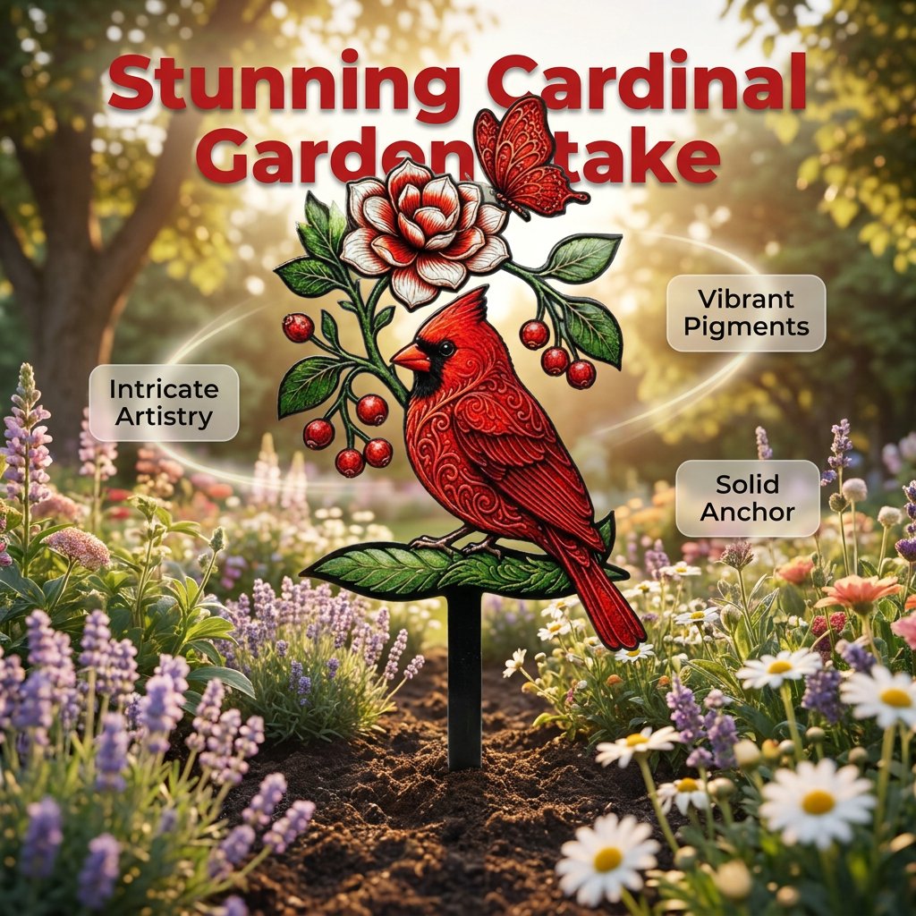 🐦Tuinpaal met kardinaalmotief💥