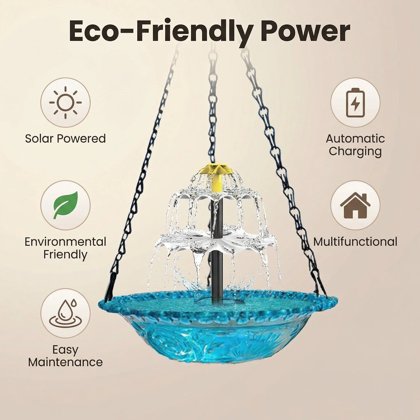 🔥🔥Nieuwjaar 70% korting - Solar Cascade hangende vogelbadfontein