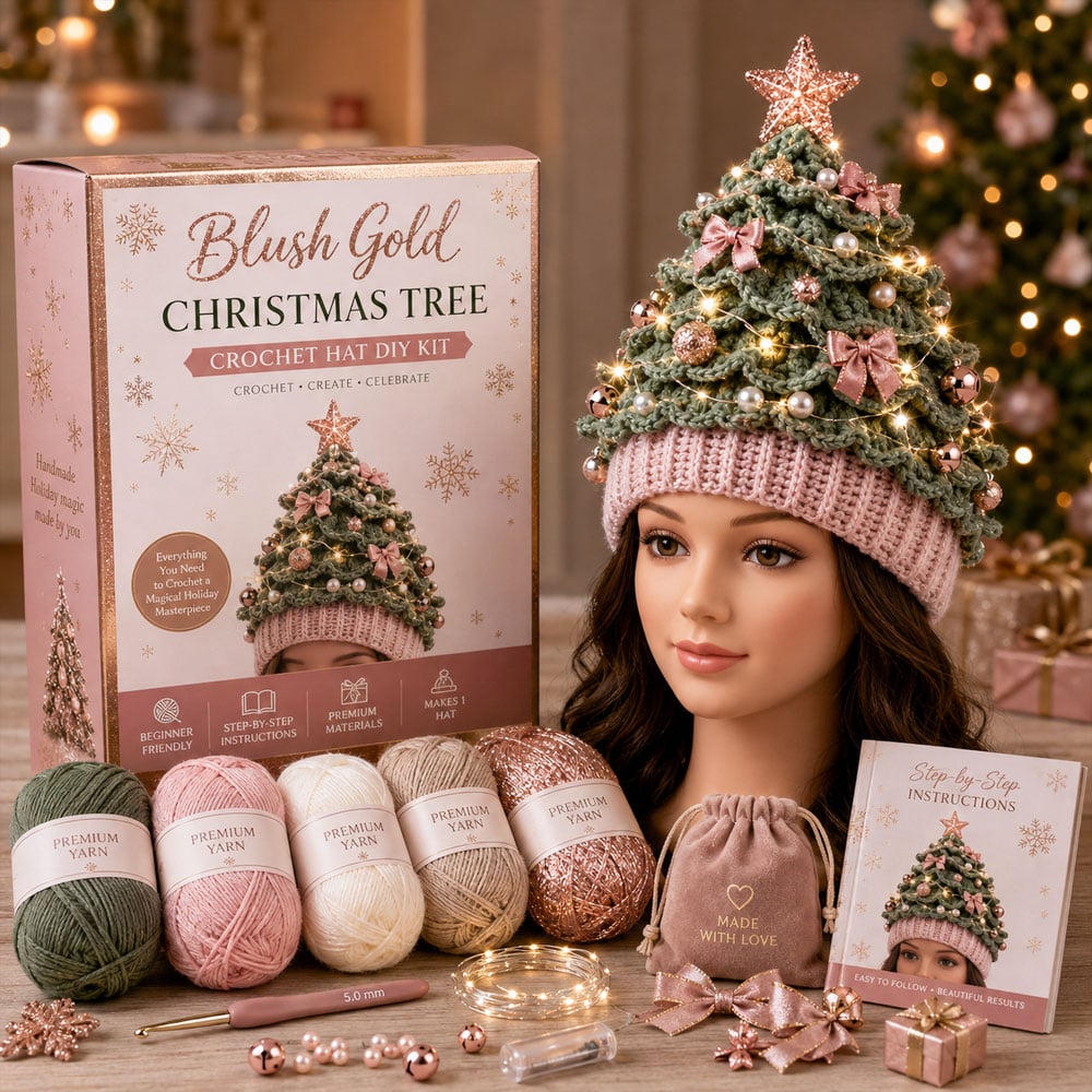 🎄 Beginnersvriendelijke DIY-set voor een kerstboommuts met verlichting