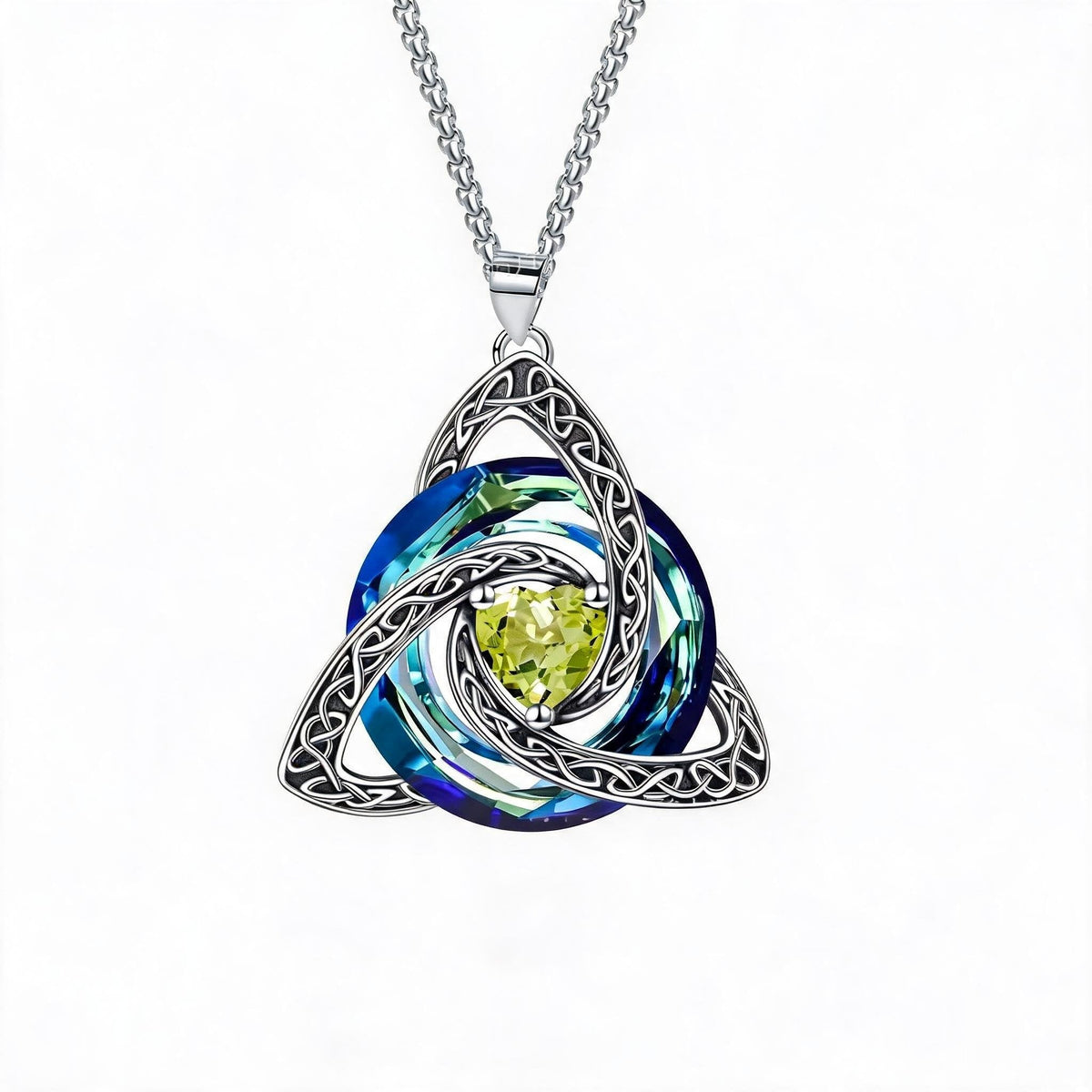 ✨Ketting met Keltische Drievuldigheidsknoop en geboortesteen – Een betekenisvol symbool van liefde en verbondenheid ❤️