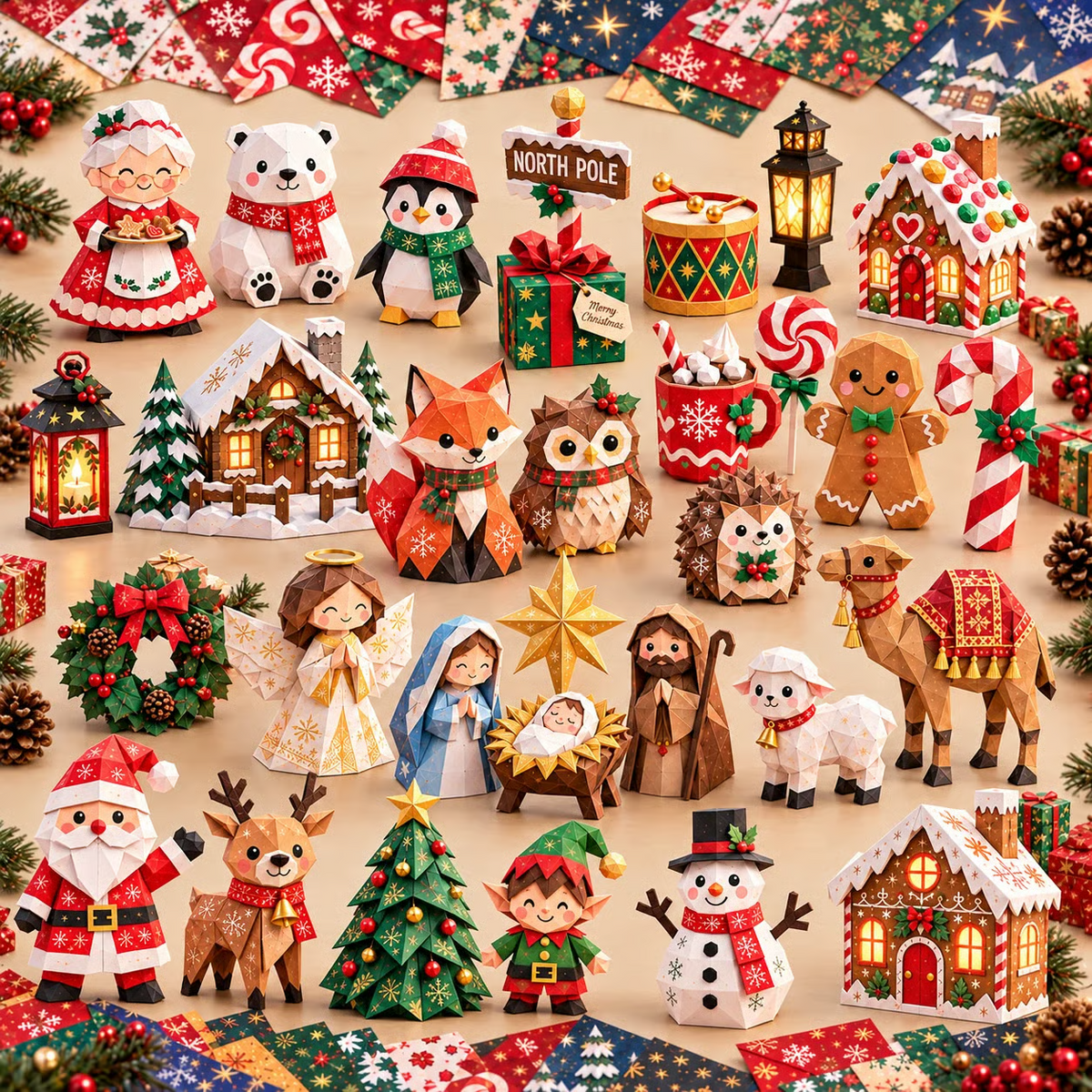 🎄DIY Kerstknutselpakket van papier – 250 vellen, 5 feestelijke thema's🌟
