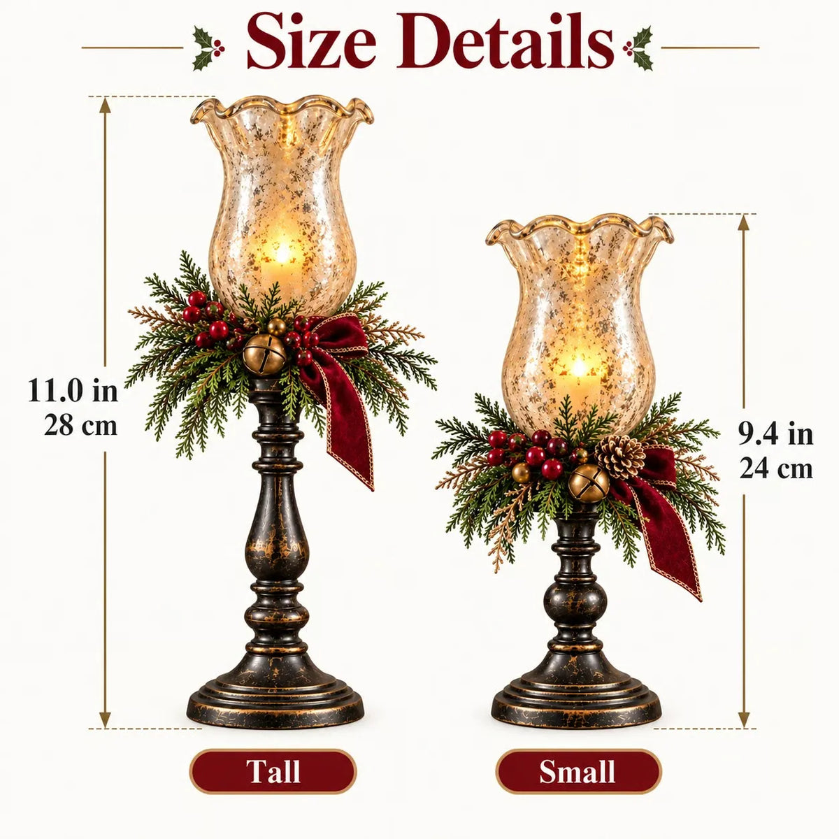 🎄🕯️🍒Vintage kerstkaarslamp van kwikglas🌙