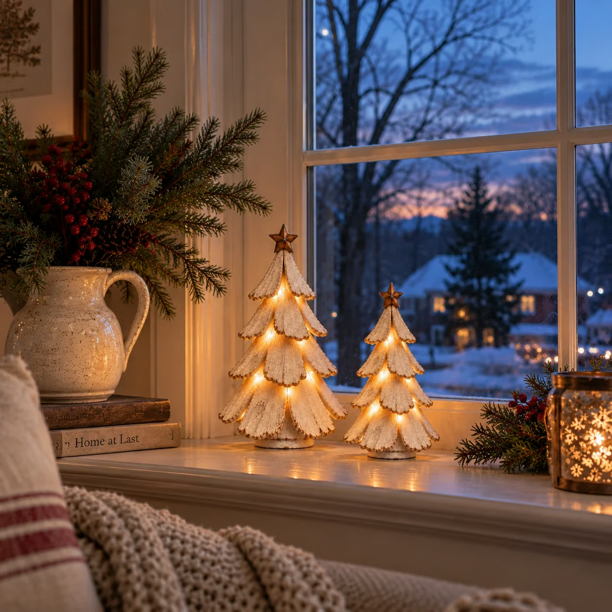 🎄🌙Vintage verlichte kerstboomfiguur