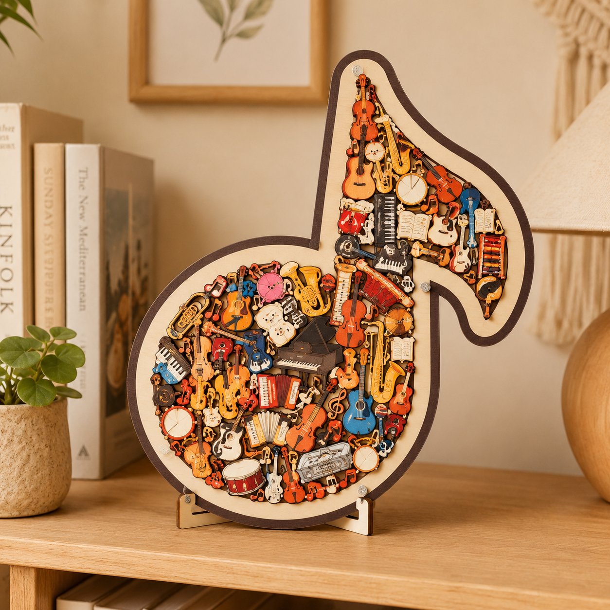 🔥🎶Puzzelornament in de vorm van een muziekinstrument
