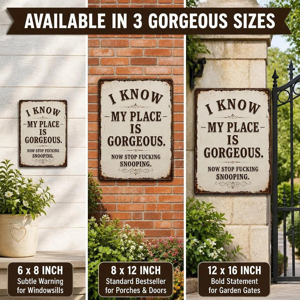 😎Funny Rustic Metal Wall Sign – Sarcastic Farmhouse Home Decor & Unique Housewarming Gift