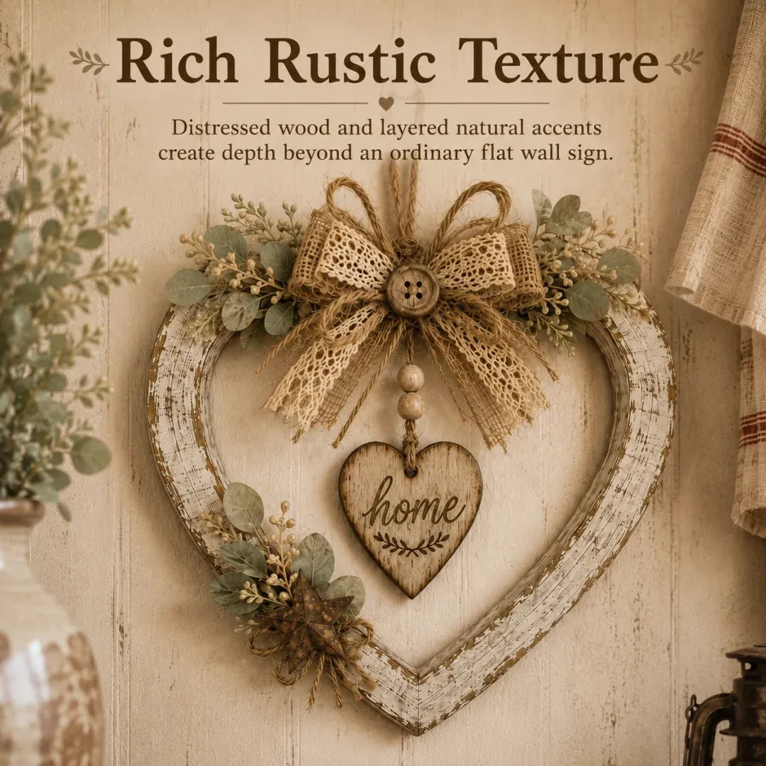 🤎Rustieke hartvormige wanddecoratie voor thuis🌾