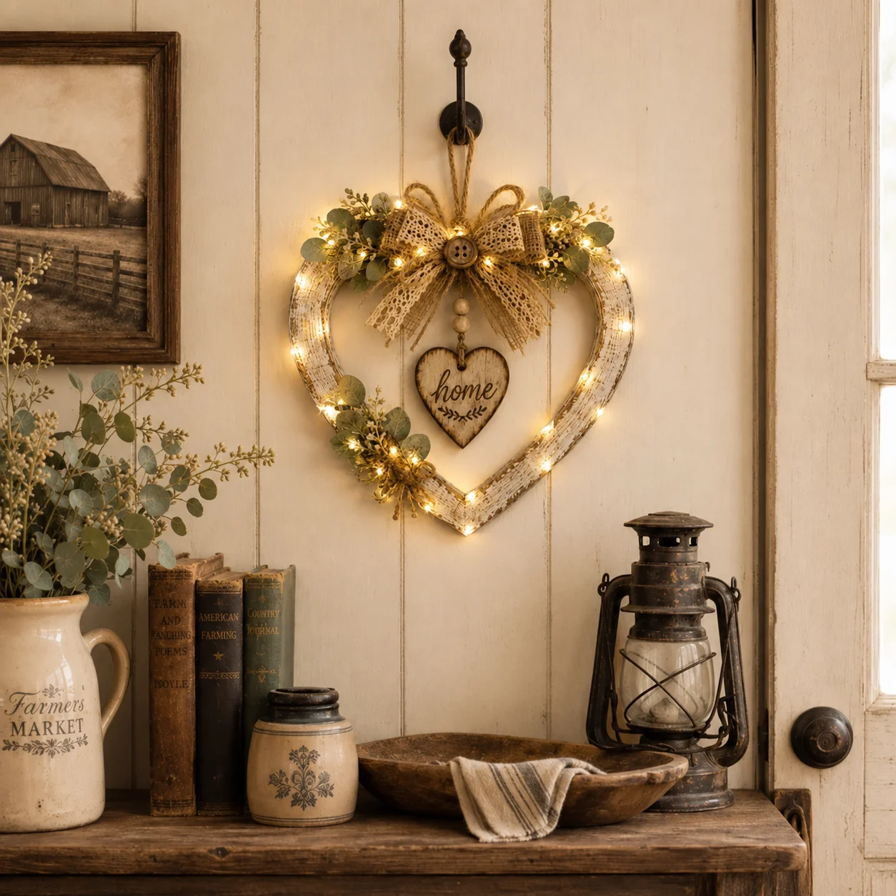 🤎Rustieke hartvormige wanddecoratie voor thuis🌾