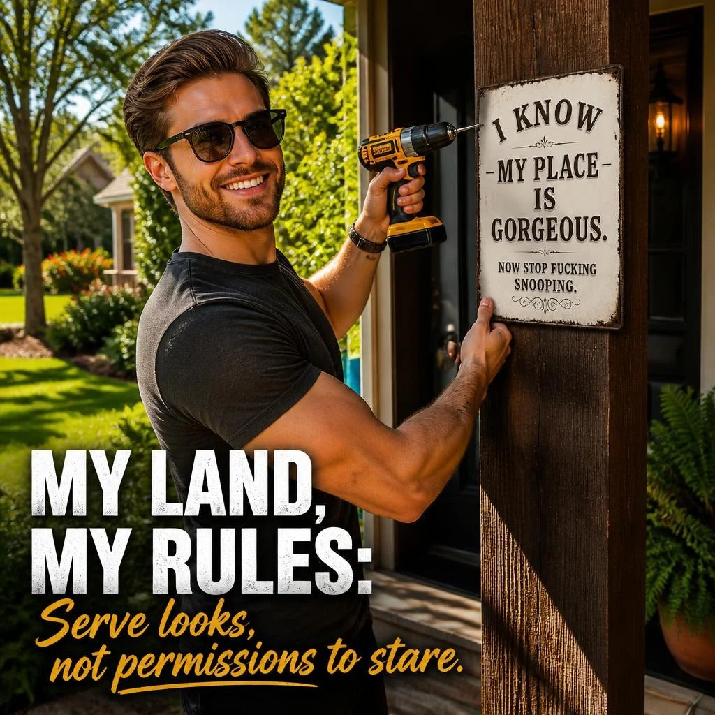 😎Funny Rustic Metal Wall Sign – Sarcastic Farmhouse Home Decor & Unique Housewarming Gift