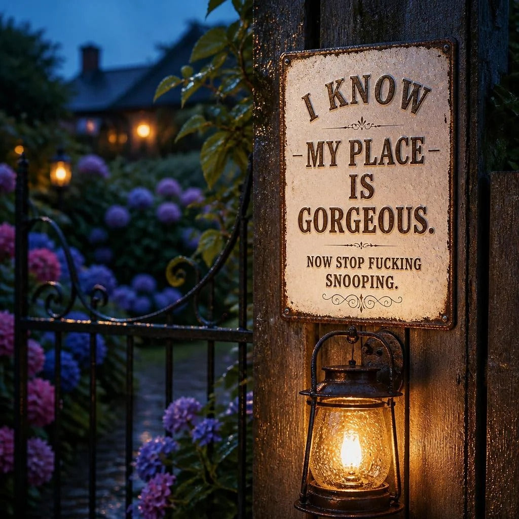😎Funny Rustic Metal Wall Sign – Sarcastic Farmhouse Home Decor & Unique Housewarming Gift