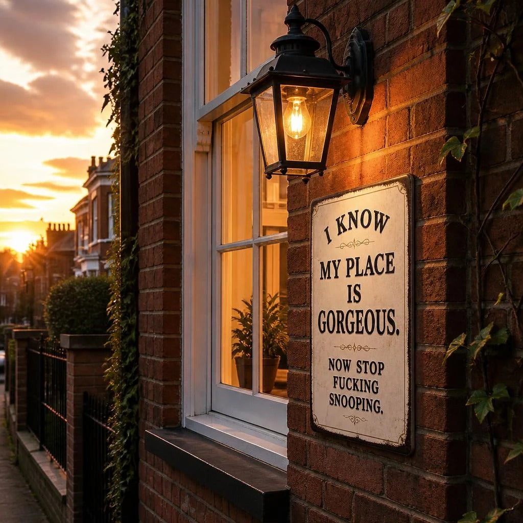 😎Funny Rustic Metal Wall Sign – Sarcastic Farmhouse Home Decor & Unique Housewarming Gift