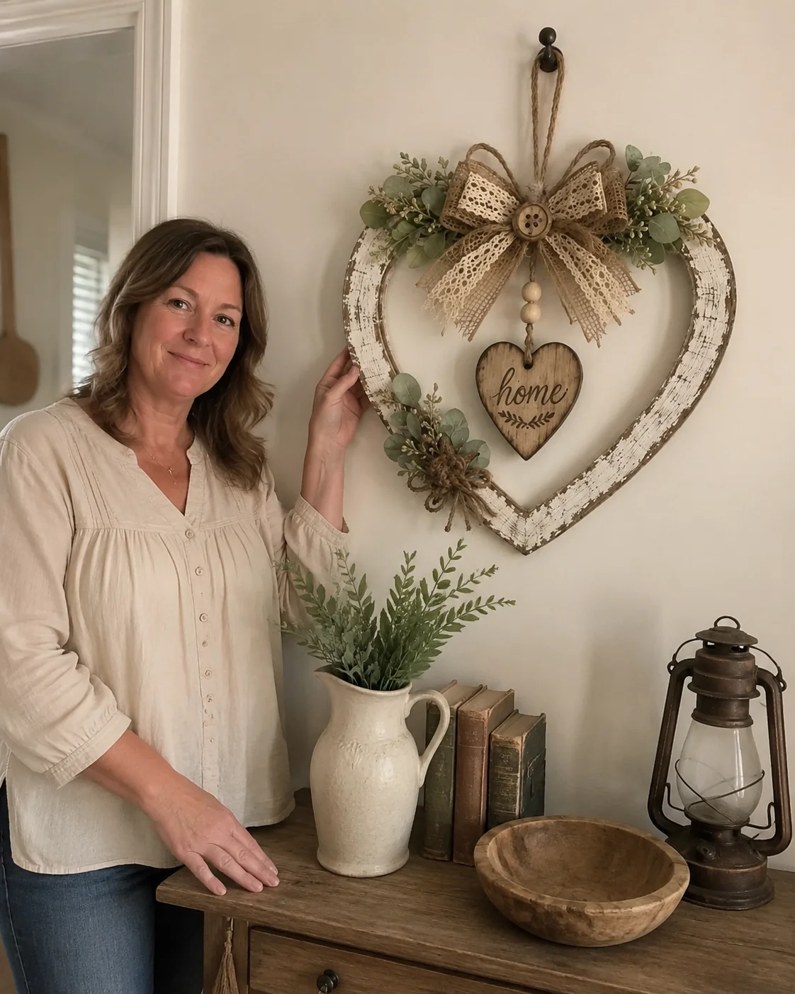 🤎Rustieke hartvormige wanddecoratie voor thuis🌾