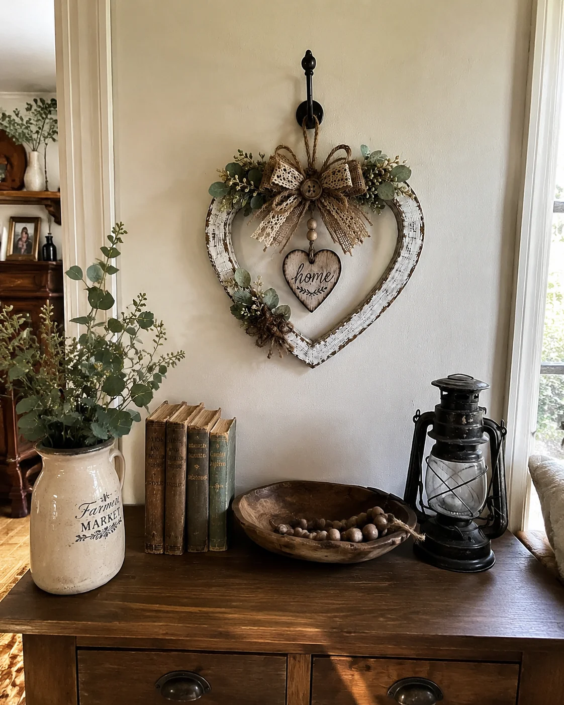 🤎Rustieke hartvormige wanddecoratie voor thuis🌾
