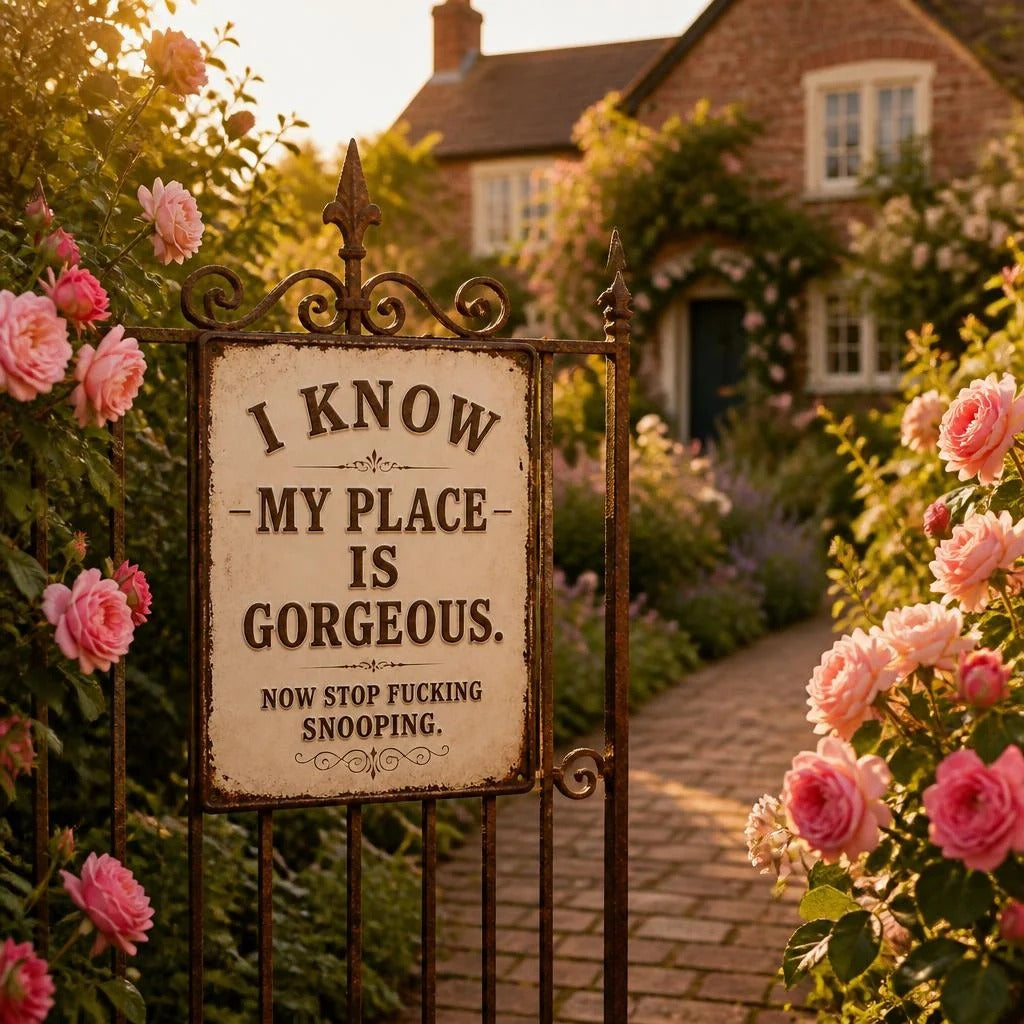 😎Funny Rustic Metal Wall Sign – Sarcastic Farmhouse Home Decor & Unique Housewarming Gift